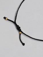 El Regalo Bohemian Gypsy Hippie Cowrie Beads Collar Macrame Choker Necklace for Girls & Women | Adjustable Retro Cowrie Handmade Beach Choker Necklace (Black Macrame Cowrie Necklace)