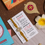 El Regalo 1PC Chakra Rakhi for Brother- Designer Chakra Reiki Healing Symbols Hand Braided Rakhi with shagun, Rakhi Card in Gift Box for Bhaiya/Bhabhi/Niece/Nephew (Solar Plexus Chakra)