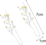 El Regalo 1 Pair Uniquely Handcrafted Tree Branch Dangle Earring for Women/Girls- Dual Tone Gold & Silver Statement Earrings with Blossoming Golden Buds