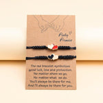El Regalo Unisex 2PCs BFF Best Friends Hearts Friendship/Couple Bracelets, Pinky Promise BFF Long Distance Matching Hearts Bracelets for Besties