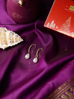 El Regalo Statement Pearl Zircon Earrings- Pearl Drop Zircon Hook Earring for Girls & Women