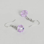 El Regalo 2PCs Crystals Beads Necklace & Earrings Jewelry Set for Kids/Girls & Teens - Shimmering/Matt Crystal Beads Fancy Jewelry Set (Purple Heart)