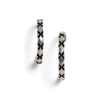 El Regalo 2 Pairs Tribal Oxidized Half Hoop Earrings, Huggie Earrings- Hammered Bohemian Oxidized German Silver Baali Earrings (Option-8)