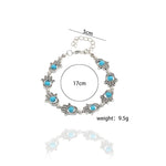 El Regalo Evil Eye Hamsa Hand Turquoise Green Beads Bracelet for Girls & Women- Antique Finish Hamsa Hand Sleek Bracelet (1 Blue + 1 Green beads)