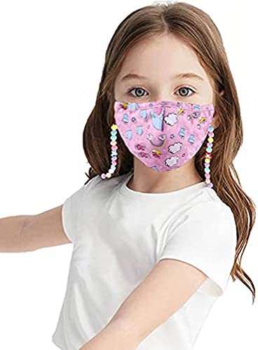 El Regalo 1 PC Cute Acrylic Heart Kids Face Mask Lanyard Straps/Face Mask Holder Lanyards Convenient Clip Safety Face Mask Cover Holder for Kids/Boys & Girls (Multi Colored Star)