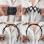 El Regalo 4pcs Stretchable Foldable Pearl Headband for Women & Girls - Elegant Anti-Slip Hairband for Long & Short Hair, Portable Retractable Hair Accessory for Travel & Everyday Wear