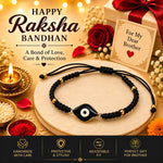 El Regalo Evil Eye Bracelet Rakhi for Brother with Roli Chawal in Gift Box (Black)