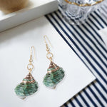 El Regalo Womens 1 Pair Golden Electroplated Shell Earrings (Style-3)