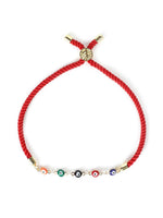 El Regalo 1PC Designer Fancy Evil Eye Rakhi for Brother/Sister-in-Law- Evil Eye Beads Adjustable Bracelet Rakhi with Roli Chawal, Rakhi Message Card in Rakhi Gift Box (Red)