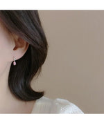El Regalo Cute Tiny Pink Tulip Flower Bud Earrings for Girls & Women- Enameled Tulip Crawler Climber Earrings