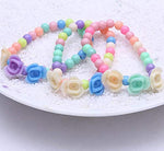 El Regalo Girls' Necklace & Bracelet Jewelry Set For Kids & Baby Girls | Safe & Soft for Skin (Flowers)