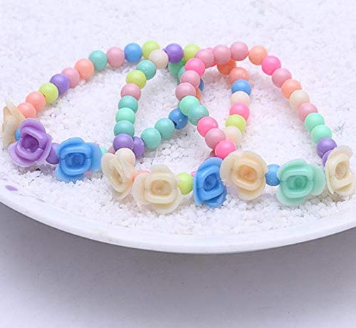 El Regalo Girls' Necklace & Bracelet Jewelry Set For Kids & Baby Girls | Safe & Soft for Skin (Flowers)