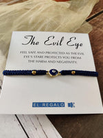 El Regalo Unisex-Adult Evil Eye Rakhi for Brother - Lucky Kabbalah Blue Turkish Macrame Bhaiya/Bhai/Brother/Nephew (Evil Eye Rakhi-Style 3)