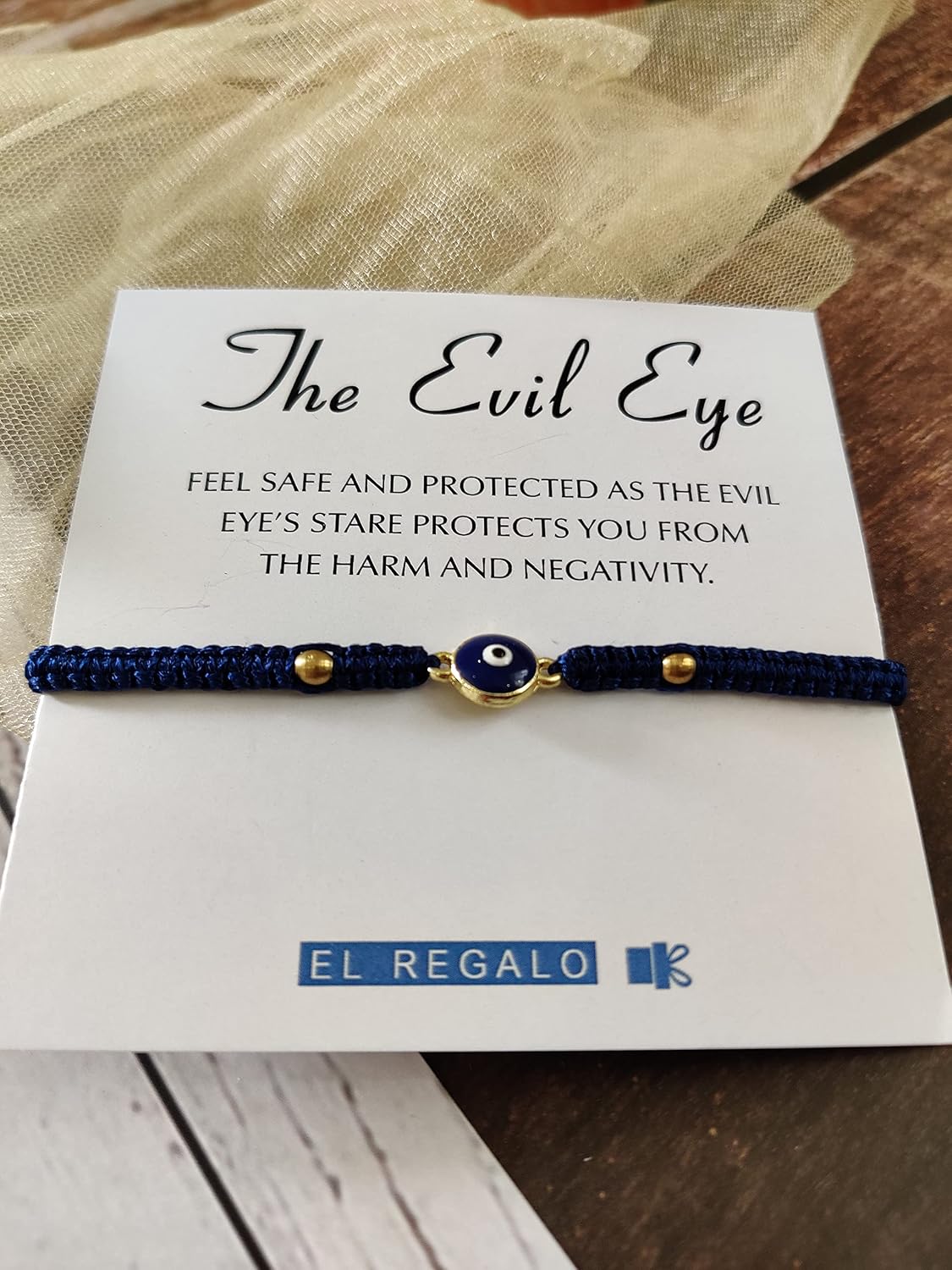 El Regalo Unisex-Adult Evil Eye Rakhi for Brother - Lucky Kabbalah Blue Turkish Macrame Bhaiya/Bhai/Brother/Nephew (Evil Eye Rakhi-Style 3)