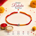 El Regalo 1PC Traditional Rakhi for Brother with Roli Chawal & Message Card | Designer Rakshabandhan Thread with OM, Shree Ram, Ganesha, Krishna Charms | Rakhi Gift Box Included (OM)
