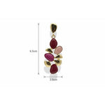 El Regalo Boho Statement Dangle Earrings for Women | Multicolor Resin Stone Drop Earrings | Party, Wedding, Festive & Casual Fashion Jewellery | Light Long Earrings (Red)