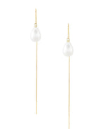 El Regalo Womens 1 Pair Long Needle- Threader Earrings- Trendy, Contemporary, Fashionable Sui Dhaaga Earrings with Pearl-Shell, Pearl Drops, Heart, Mermaid Charms (Butterfly Threader)