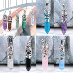 El Regalo Natural Quartz Stones Healing Point Bullet Pencil Point Shape Crystal Chakra Pendant Necklace - Perfect Valentines Day Gift for Girls & Women (Rose Quartz (Pink))