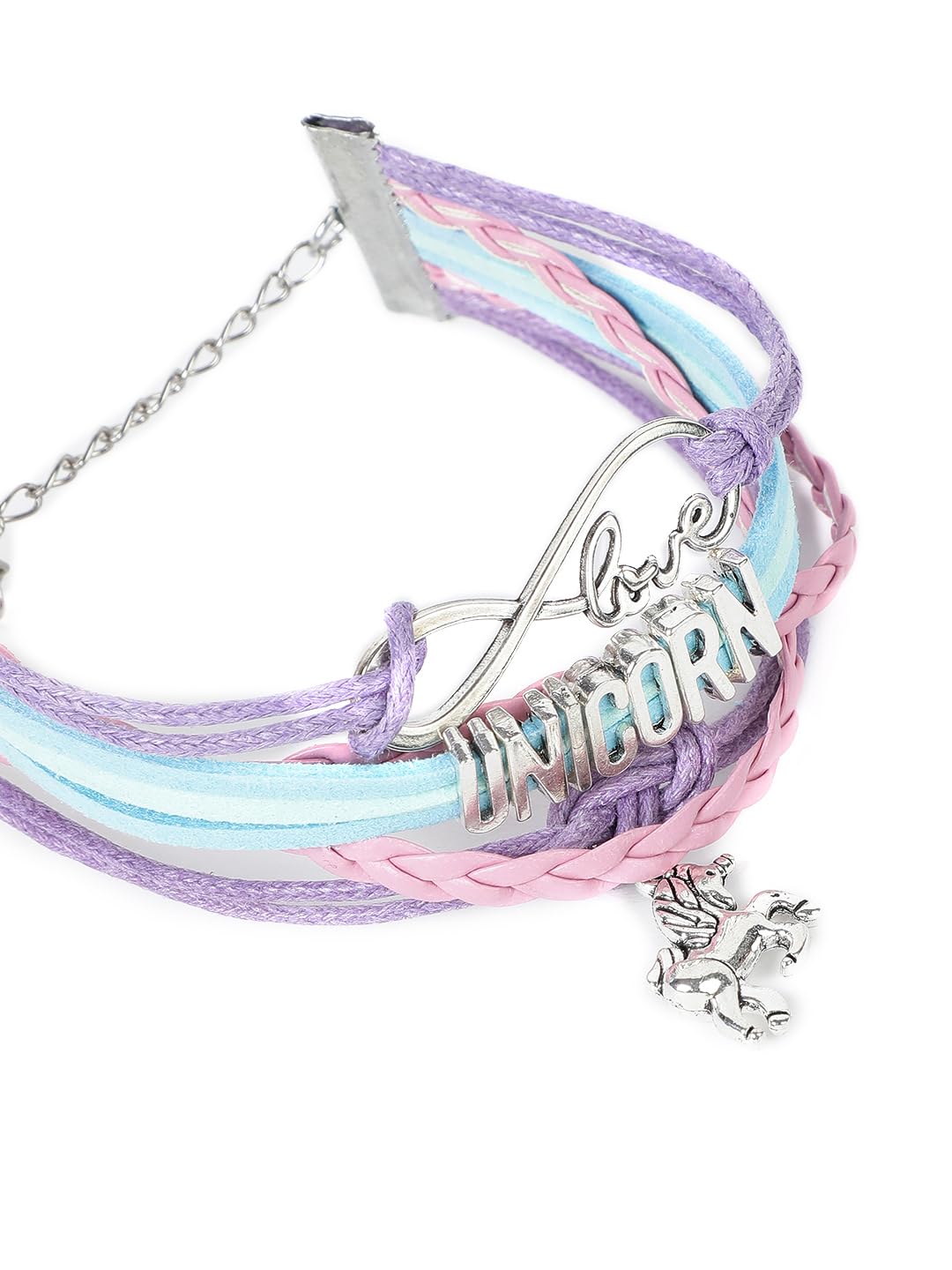El Regalo Multi-layered Unicorn Infinity Love Charm Rakhi for Brother/Sister/Niece/Nephew with Roli Chawal in Rakhi Gift Box (Purple Unicorn)