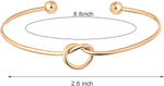 El Regalo Stainless Steel Forever Love Knot Infinity Cuff Bracelets for Girl & Women- Waterproof Infinity Knot Adjustable Bracelet (Gold)