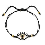 El Regalo 2PCs Evil Eye Rakhi Set for Brother/Sister-in-Law Japanese Miyuki Seed Beads Lucky Rakhis for Bhaiya & Bhabhi Handmade 100% Authentic Japanese Miyuki Seed Beads