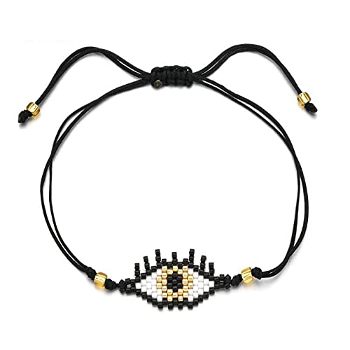 El Regalo 2PCs Evil Eye Rakhi Set for Brother/Sister-in-Law Japanese Miyuki Seed Beads Lucky Rakhis for Bhaiya & Bhabhi Handmade 100% Authentic Japanese Miyuki Seed Beads