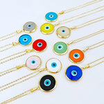 El Regalo Big Evil Eye Handmade Glass Lamp work Unisex Pendant Necklace for Men, Women, Girls & Boys | Evil Eye Pendant Necklace (Yellow Golden)