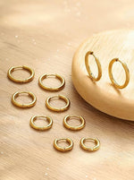 El Regalo 5 Pairs Gold Stainless Steel Unisex Huggie Hoop Earrings- 14k Gold Plated Cartilage Helix Daith Tragus Ear Hugging Hoop Earrings for Kids/Girls/Boys/Men/Women