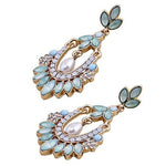 El Regalo Elegant Retro Indian Style Pista Green Stone Drops Pearl Wedding Earrings for Girls & Women