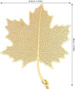 El Regalo Exquisite Metal Leaf Bookmark with Tassel - Gold Plated Hollow Leaves Brass Bookmarks for Students, Book Lovers, Writers, Teachers (Golden Maple Leaf)