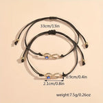 El Regalo Girls 2Pcs Vintage Evil Eye Infinity Charm Hand-Woven BFF Friendship Bracelets Cum Anklets Set- Friendship Day Gift For Best Friends
