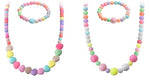 El Regalo 3Pairs Kids Necklace & Bracelet Jewelry Set Combo- Kids Colorful Jewelry Sets | Princess Colorful Acrylic Beads Stretch Necklace Bracelet Set for Kids Baby Toddler Girls (Set Option-4)