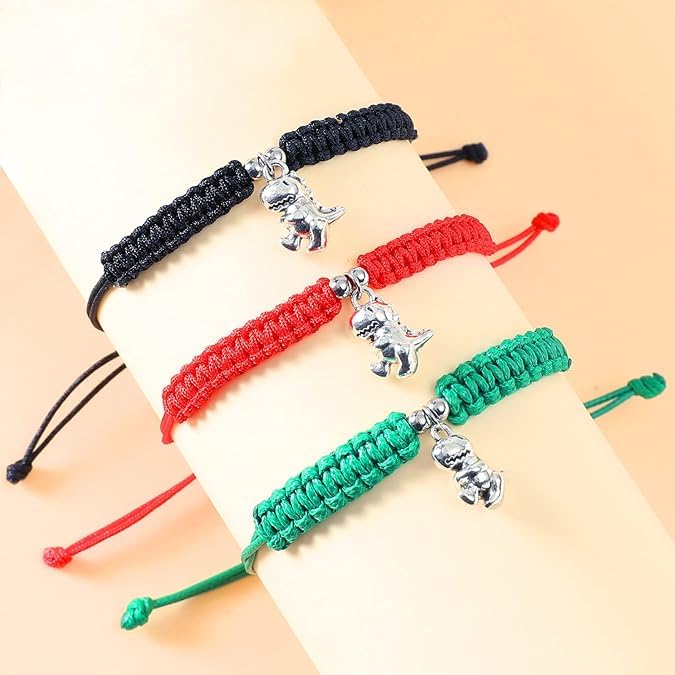 El Regalo Cute Rakhi for Brother- Fancy Tyrannosaurus Dinosaur Bracelet Rakhi for Bhai with Roli Chawal, Rakhi Message Card in Rakhi Gift Box (Green)