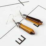 El Regalo Silver Plated with Multi Tiger Eye Dangling Earrings for Girls, Women