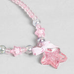 El Regalo 1 Pair Girls Kids Glittery Star Beads Princess Necklace & Bracelet Sets- Acrylic Star Beads Princess Necklace Bracelet Jewelry Set for Girls Kids (Pink Star)