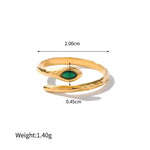 El Regalo Luxury Stainless Steel Snake Finger Ring- Waterproof Adjustable Snake Rings for girls & Women (Green Eye)