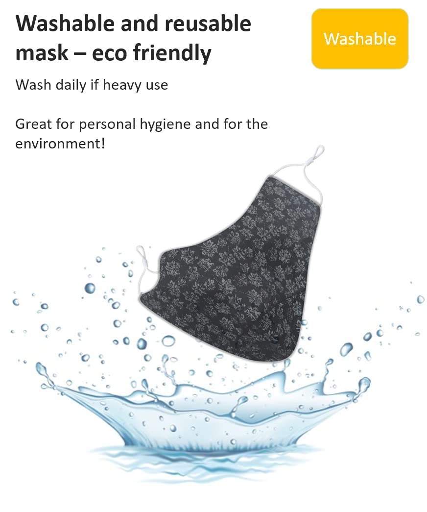 El Regalo 2 Large/Plus Size Cotton Face Mask | (Set of 2) Plus size masks with adjustable earloops | Plus Size 3 Layers Soft Cotton Masks | Reusable, Breathable and Washable (Color Option- 4)
