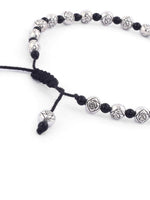 El Regalo Oxidized German Silver Thread Adjustable Beaded Bohemian Fashion Charm Anklets for Women & Girls | 1 Leg Anklets for Girls & Women (1 PC) (Flower Beads Anklet)