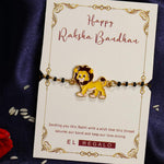 El Regalo Kids Nazaria Rakhi for Little Brother - Cute Chrams Nazaria Rakhis for Babies/Toddlers with shagun, Rakhi Message Card in Rakhi Gift Box (Lion)
