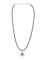 El Regalo 2 PCs Blue Evil Eye Unisex Pendant Cord Necklace for Kids/Girls/Boys/Men & Women - Turkish Blue Silver & Golden Handmade Evil Eye Necklaces (Option-3)