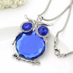El Regalo Trendy & Long Owl Pendant Chain Necklace for Girls & Women | Owl Jewelry (Blue)