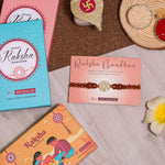 El Regalo 1PC Chakra Rakhi for Brother- Designer Chakra Reiki Healing Symbols Hand Braided Rakhi with shagun, Rakhi Card in Gift Box for Bhaiya/Bhabhi/Niece/Nephew (Sacral Chakra)