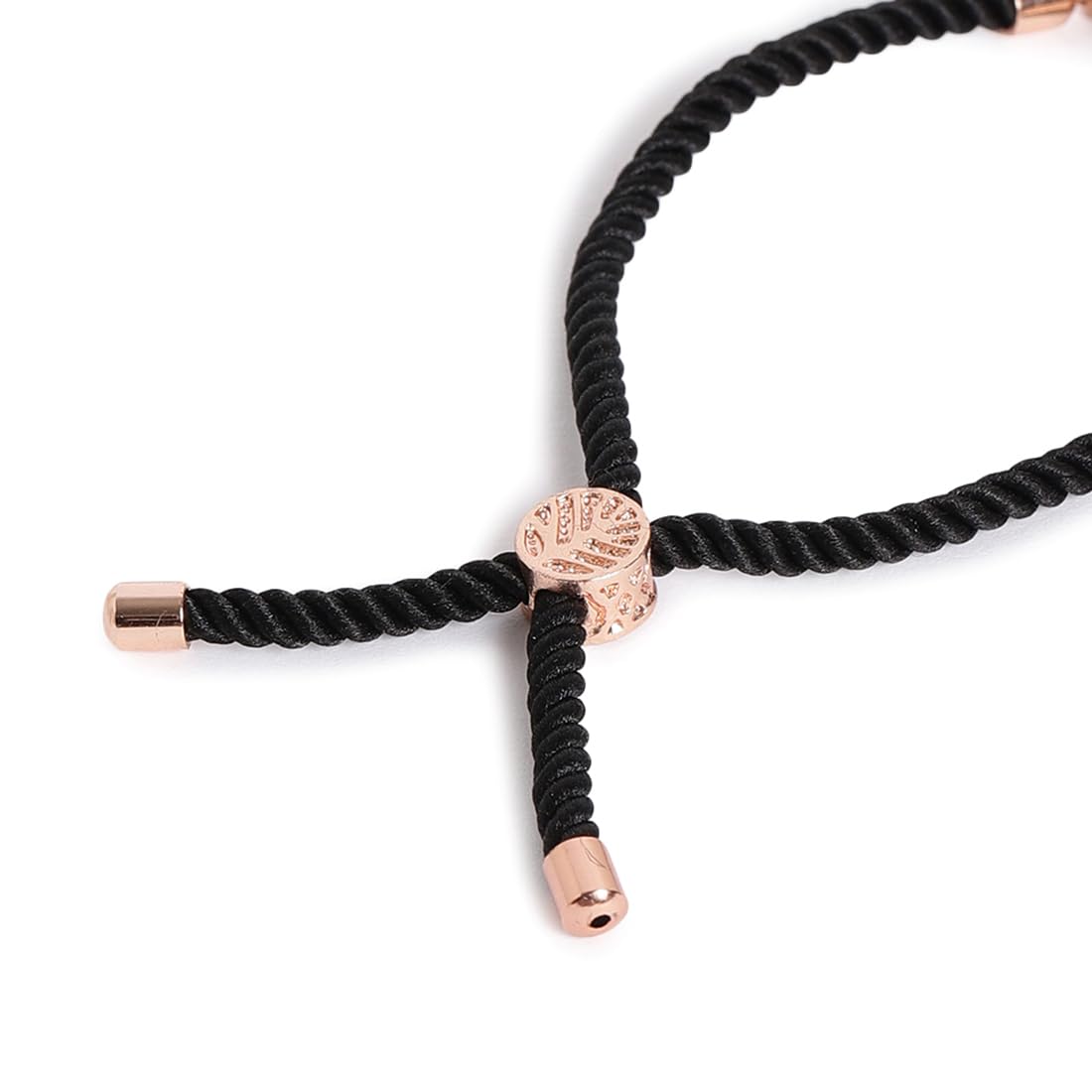 El Regalo 1 PC Stainless Steel OM/Aum Rakhi for Brother - Anti Tarnish Adjustable Rakhi Bracelet for Bhai/Bhatija- Comes with Message Card, Roli-Chawal & Rakhi Box (Rose Gold OM Rakhi)