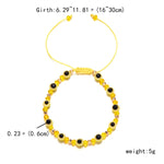 El Regalo 1 PC Evil Eye with Crystals Beads Adjustable Unisex Bracelet for Girls/Boys/Men/Women (Yellow)
