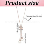 El Regalo Fancy Long Rhinestone Pearls Drop Pendant Adjustable Long Necklace for Girls & Women - Sweater Chain Pendant Neclace (Gold)