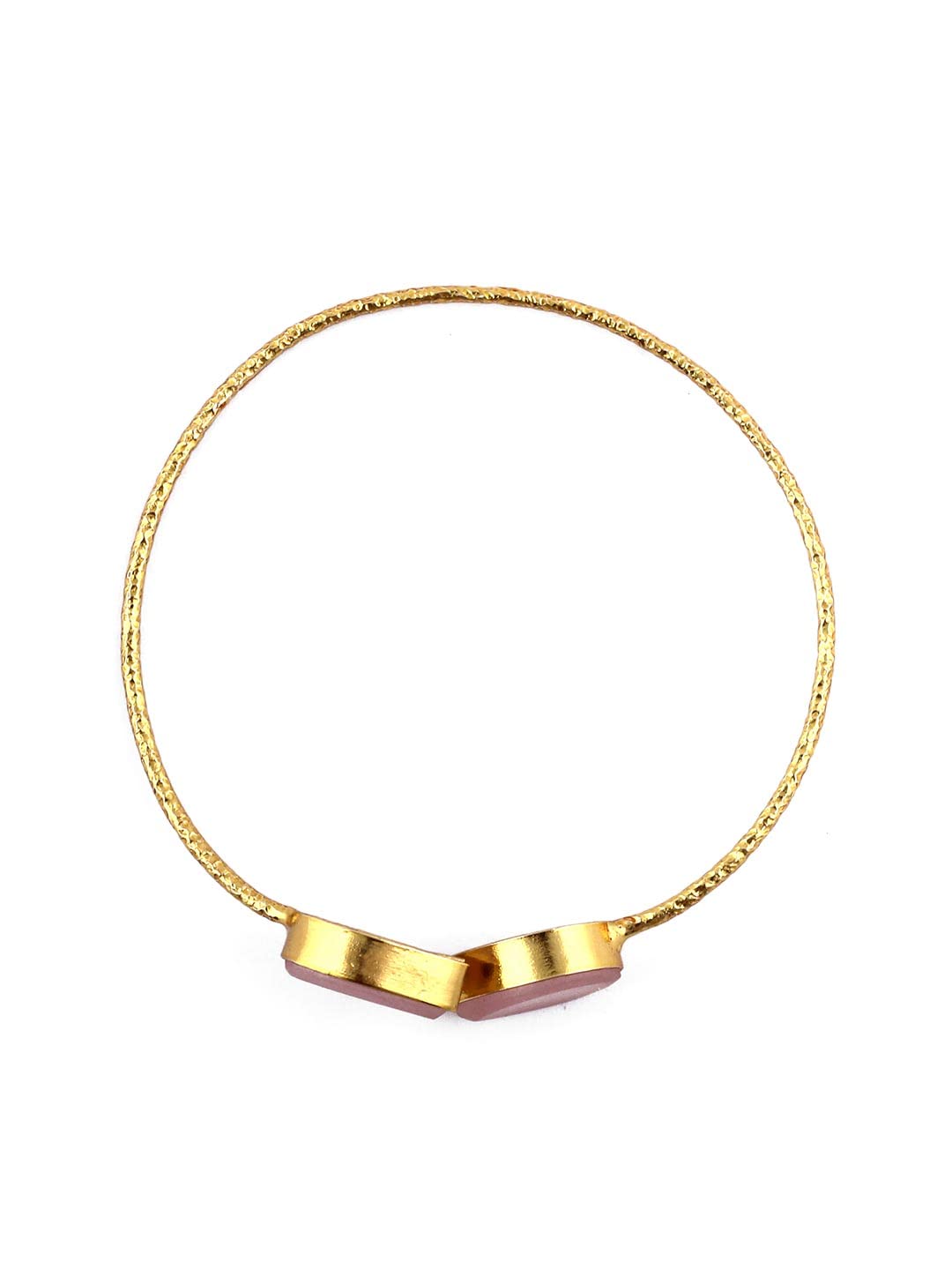El Regalo Gold Plated Gemstone Cuff Bracelets for Women Natural Raw Rough Quartz Healing Crystal Cuff Bracelet Bangle (Rose Quartz)