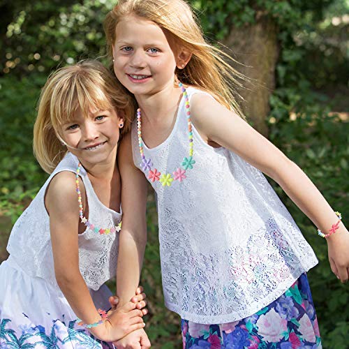 El Regalo Kids Girls Jewelry Sets - Kids Beads Necklace & Bracelets Jewelry for Girls (Option-1) White