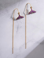 El Regalo Womens 1 Pair Long Needle- Threader Earrings- Trendy, Contemporary, Fashionable Sui Dhaaga Earrings with Pearl-Shell, Butterfly, Pearl Drops, Heart, Mermaid Charms (Mermaid Threader)