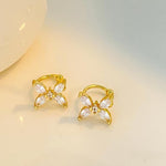 El Regalo Cute CZ Butterfly Ear Cuffs for Non-Pierced Ears - Trendy Non-Piercing Cartilage Cuff Wrap Clip-On Earrings - Rhinestone Fake Earrings for Girls & Women