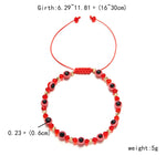 El Regalo 1 PC Evil Eye with Crystals Beads Adjustable Unisex Bracelet for Girls/Boys/Men/Women (Red)